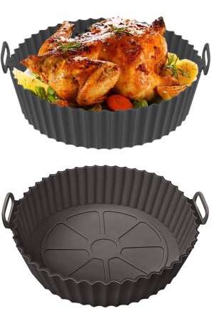 Airfryer Silikon Pişirme Kabı - Hava Fritözü Kabı -airfryer Aksesuar - Tüm Airfryer'lara Uyumlu - 4