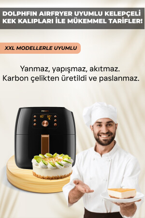 Airfryer Springform-Kuchenform aus Kohlenstoffstahl, kompatibel mit Philips Xxl Fryer-Kuchenform 20 cm SMRT-212 - 4