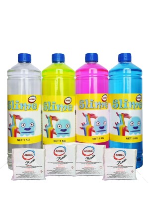 Akbel Slime Oyun Jeli Seti 4 Renk 4x1 Kg - Boraks 6227234 - 1