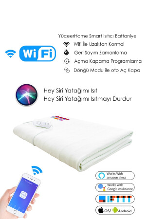 Akıllı Elektrikli Battaniye Wifi Uzaktan Kontol Smart Akıllı Yatak Isıtıcı Alt Battaniye ios - 4