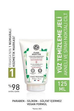 Akneye Eğilimli Ciltler Için Pure Menthe Peeling Etkili Prebiyotik Yüz Yıkama Jeli-125 ml 90301 - 3