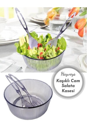 Akrilik Yuvarlak Kaşıklı Salata Kasesi 23 Cm Servis Sunum Tabağı 153.001.431 - 5