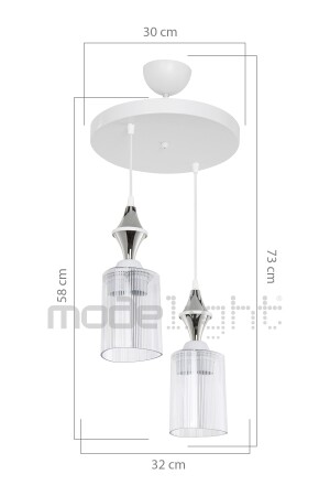 Akses weißer Fliesen-Chrom-2-teiliger dreieckiger transparenter Glas-Kronleuchter MDL. 4456 - 6