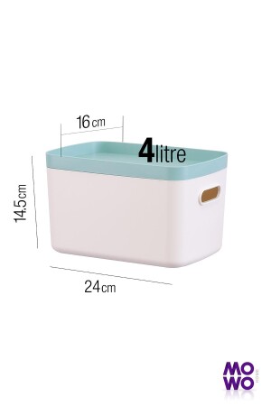 Alegra 6 Stück 4 Lt Creme Mehrzweck-Organizer-Box mit Deckel – dekorative Aufbewahrungsbox - 7