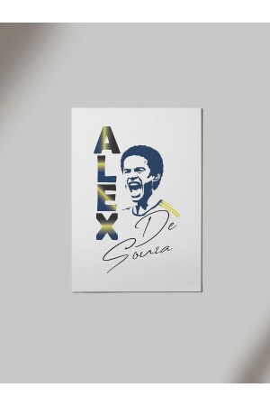 Alex De Souza Silhouette Fußballporträt signiertes Fenerbahçe-Holzplakatgemälde - 2