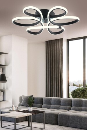 Alis Modern Black Plafonier Decke White Light Zero Wohnzimmer Küche Schlafzimmer Led-Kronleuchter - 1