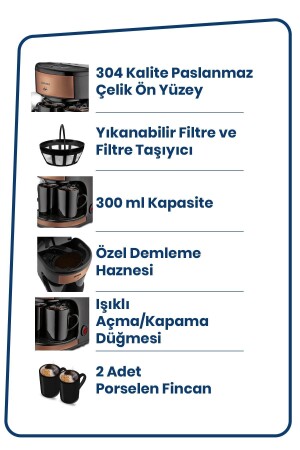 Altıntelve Yıkanabilir Ve Temizlenebilir Filtreli Çift Kupalı Filtre Kahve Makinesi 2019ST000000792 - 6