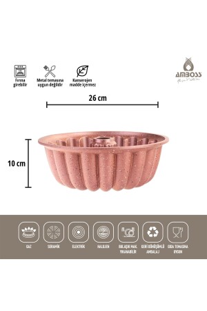 Alya Döküm Kek Kalıbı Yanmaz Yapışmaz - Pink 26 Cm - 5