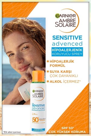 Ambre Solaire Hassas Ciltler Için Güneş Koruyucu Sprey Spf 50 150 ml - 4