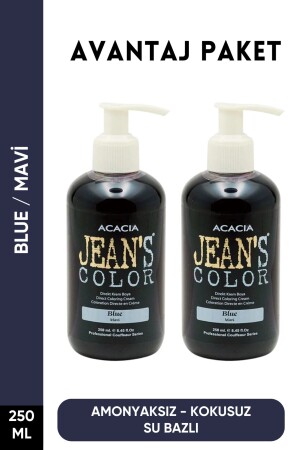 Ammoniakfreies blaues Haarfärbemittel, 250 ml x 2 Stück, geruchloses blaues Haarfärbemittel auf Wasserbasis - 3