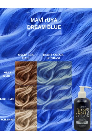 Ammoniakfreies Haarfärbemittel Blue Dream Color, 250 ml, geruchloses Haarfärbemittel Dream Blue auf Wasserbasis - 1