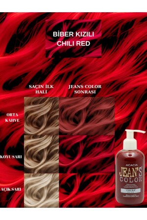 Amonyaksız Renkli Saç Boyası Biber Kızılı 250ml. Kokusuz Su Bazlı Chili Red Hair Dye - 3