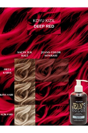 Amonyaksız Renkli Saç Boyası Koyu Kızıl 250ml. Kokusuz Su Bazlı Deep Red Hair Dye - 3