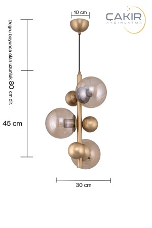 Anhänger 3 Stück Antik (MESSING GELB) vergoldete Pendelleuchte Moderner Çakır-Kronleuchter 6900 - 7