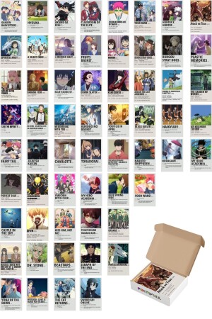 Anime-Wandposter-Set – Manga-Poster-Collage-Set – 60-teilig – selbstklebende Rückseite – Box-Set - 2