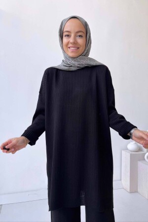 Anje Hijab Strickwaren-Set – Schwarz KH-1011 - 8