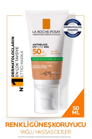 Anthelios Oil Control Gel Cream Spf50+ Farbiger Gesichts-Sonnenschutz für fettige und Mischhaut 50 ml - 1