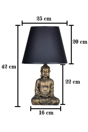 Anthrazitschwarzer moderner Buddha-Lampenschirm qdecabjbuda004 - 5