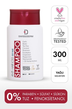 Anti-Haarausfall-Shampoo – Fettiges Haar – Vegan – Schnelle Verlängerung – Sulfatfrei, Salzfrei, gegen Haarausfall, 300 ml - 2