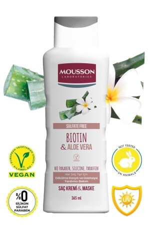 Anti-Haarausfall und Haarwachstum unterstützende Haarpflegecreme und -maske mit Biotin und Aloe Vera 365 ml - 7