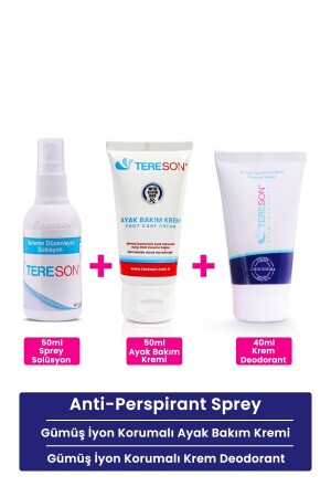 Antitranspirant-Spray 50 ml + Silberionen-Schutzcreme-Deodorant + Anti-Geruch-Fußpflege - 2