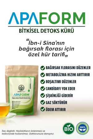 Kilo Verme Ve Boşaltıma Yardımcı, Ödem, Gaz, Şişkinlik Giderici Bio Detoks Form Çayı Apaform 150gr - 1