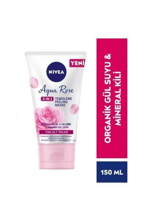 Aqua Rose 3-in-1 Gesichtsreinigungs- und Peeling-Maske, Rosenwasser, Mineralerde, 150 ml, 94417 - 4