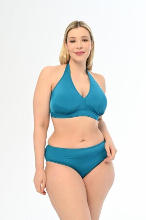 Aquaviva Damen-Bikiniset „Elena“ in Petrolblau in Übergröße mit Neckholder und Triangel-Ausschnitt - 1