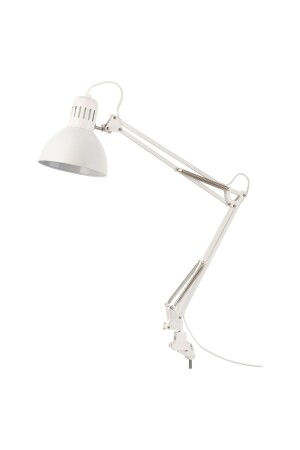 Arbeitslampe, am Tisch befestigt, Lampenschirmdurchmesser: 17 cm, Tischlampe, weiße Stahllampe, URN897 - 2