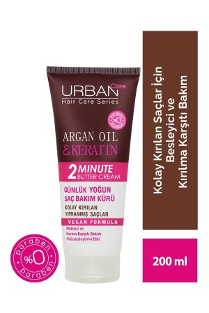 Argan Oil&keratin Kolay Kırılan Yıpranmış Saçlara Özel Yoğun Saç Bakım Maskesi-200 ml - 2