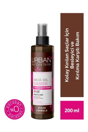 Argan Yağı Kolay Kırılan Yıpranmış Saçlara Özel Sıvı Saç Bakım Kremi-vegan-200 ml - 1