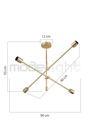 Ark 4-teiliger Kronleuchter Gold Wohnzimmer-Wohnzimmer-Kinderzimmer-Schlafzimmer-Esszimmer-Eingangsbereich-Küche MDL. 4839 - 6