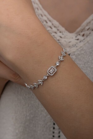 Armband aus 925er Sterlingsilber mit Baguette-Zirkonsteinen - 2