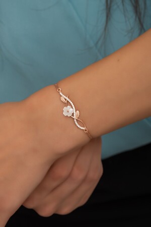 Armband aus 925er-Sterlingsilber mit Zirkonstein und Magnolienblüten - 4