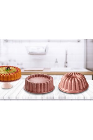 Asiatische Kuchen- und Tortenform aus gegossenem Granit, 2er-Set - 3