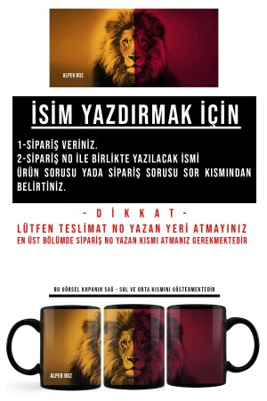 Aslan Kupa - Içi Ve Kulpu Siyah Porselen - Seramik Kupa Bardak Mug Cup hy6 - 4