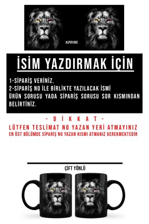 Aslan Taraftar Kupa - Altlık - Kaşık Ve Siyah Kupa - Seramik Kupa Bardak Mug Cup Bardak Kupa meyouaslan2 - 5