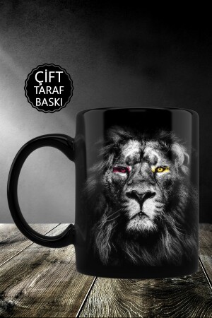 Aslan Taraftar Kupa - Altlık - Kaşık Ve Siyah Kupa - Seramik Kupa Bardak Mug Cup Bardak Kupa meyouaslan2 - 6