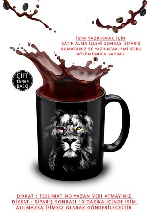 Aslan Tasarımlı Siyah Kupa Bardak Black Mug Cup - 516 gsaslan1 - 1