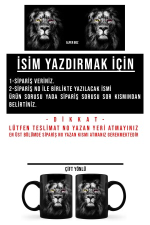 Aslan Tasarımlı Siyah Kupa Bardak Black Mug Cup - 516 gsaslan1 - 4