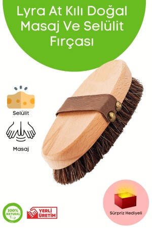 At Kılı Doğal Masaj Ve Selülit Fırçası Boy 15 cm En 6 cm Kıl Uzunluğu 2 cm 983621 - 2