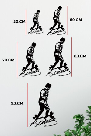 Atatürk Kocatepe'de Imzalı Dekoratif Siyah Metal Duvar Tablosu 1,5 Mm Kalınlık AtatürkKoca100 - 2