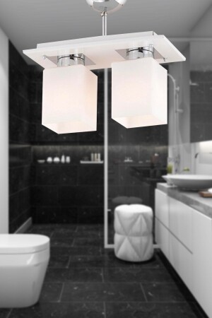 Atlas 2 Li Beyaz Modern Genç Odası Mutfak- Banyo Mutfak Salon Spot Avize 3337-02-WH - 4