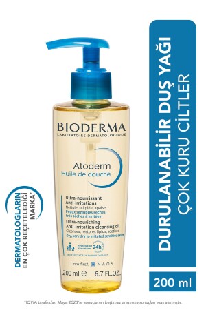 Atoderm Duschöl für trockene Haut, feuchtigkeitsspendend, nährendes Duschöl, Niacinamid, Baby, Kinder, Erwachsene, 200 ml - 2