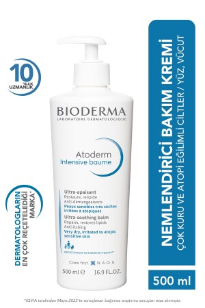 Atoderm Intensive Balm Feuchtigkeitsspendende Reparaturcreme für sehr trockene, zu Atopie neigende Haut, Erwachsene-Kind, 500 ml - 3