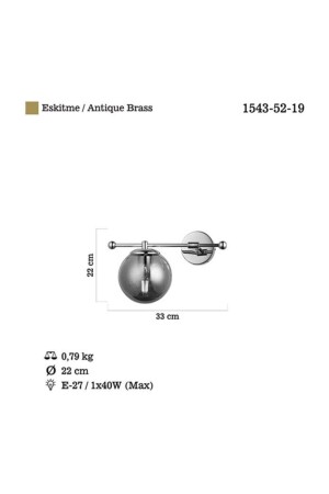 Atron Tekli Antik Lak Aplik 1xe27 1543-59 - 9