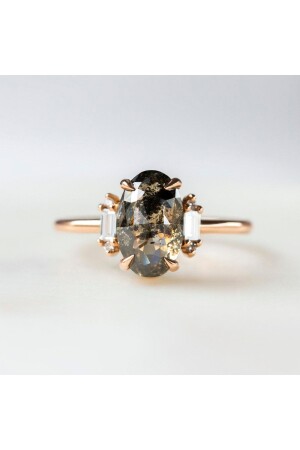 Aubrey Rohdiamant-Diamant-Vintage-Solitärring - 4