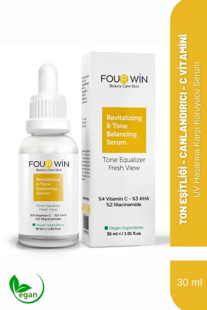 Aufhellendes und färbendes Abend-Vitamin-C-Serum (4 % Vitamin C, 3 % Aha, 2 % Niacinamid), 30 ml, tonausgleichendes Serum - 3