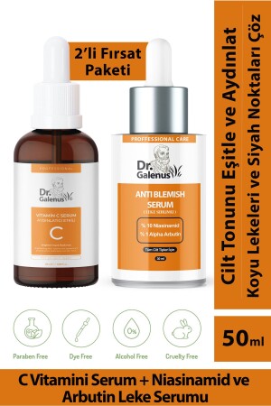 Aufhellendes Vitamin C und Anti-Dunkelflecken-Niacinamid- und Arbutin-Dual-Care-Serum-Set (50 ml) - 1