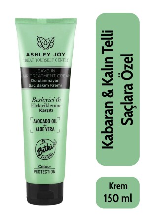 Avocado- und Aloevera-Anti-Frizz-Pflegecreme ohne Ausspülen, speziell für dickes Haar, 150 ml - 3